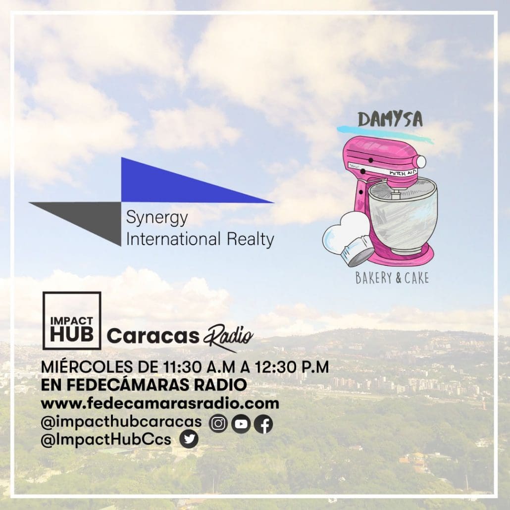 Y si te perdiste Impact Hub Caracas Radio acá lo podrás ver para que conozcas a nuestro #ImpactHubber Daniel Ifill @ifillreal consultor inmobiliario, asesor financiero, investigador y emprendedor quien se encuentra desarrollando un mecanismo de inversión inmobiliaria con alto rendimiento y bajo capital, es decir, un crowdfunding inmobiliario internacional y, además podrás enterarte de la mano de Arlenis Villafañe y Carolina Romero, creadoras de @damysa_bakery, qué ofrece un emprendimiento familiar dedicado a la elaboración de pastelería /panificación y sus derivados.