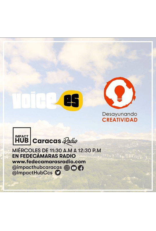 Impact Hub Caracas Radio, edición 87, dedicó su espacio para promocionar los workshop de storytelling que estarán dictando los representantes de Voice en Español. Además recibimos el emprendimiento Desayunando Creatividad, que dio detalles sobre su evento.
Pero si te perdiste este programa acá lo puedes ver